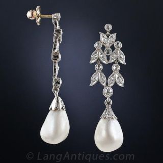 Antique Natural Pearl Earrings