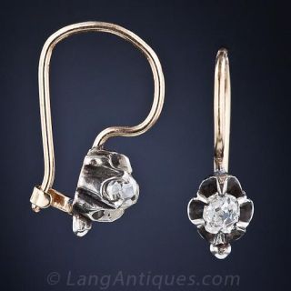 Antique Old Mine-Cut Diamond Earrings