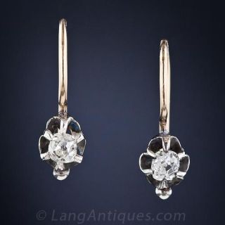 Antique Old Mine-Cut Diamond Earrings