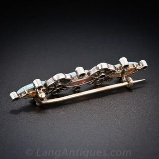 Antique Opal and Diamond Bar Pin