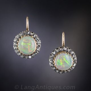 Antique Opal and Diamond Earrings
