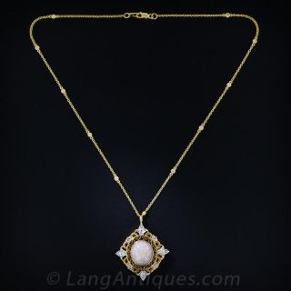 Antique Opal and Diamond Necklace