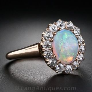 Antique Opal and Diamond Ring
