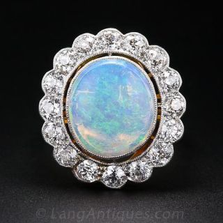 Antique Opal and Diamond Ring