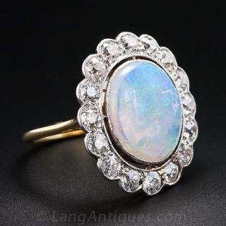 Antique Opal and Diamond Ring