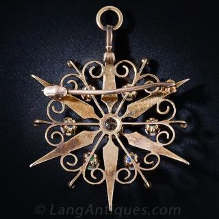 Antique Opal and Diamond Starburst  Brooch