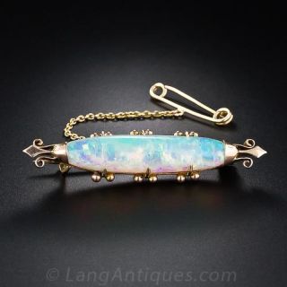 Antique Opal Bar Pin - 2