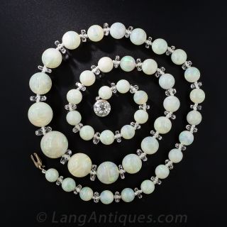 Antique Opal Bead Necklace