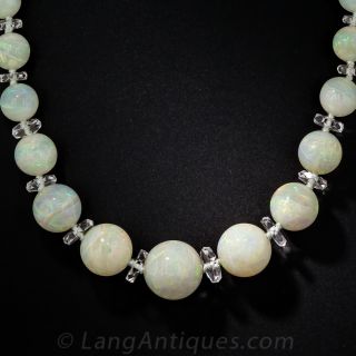 Antique Opal Bead Necklace