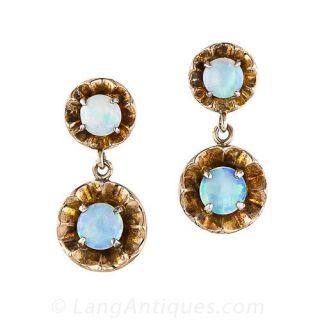Antique Opal Drop Earrings