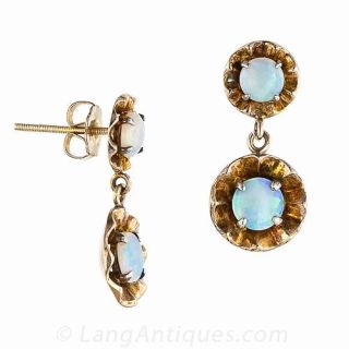 Antique Opal Drop Earrings