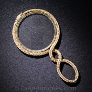 Antique Ouroboros Serpent Magnifying Glass