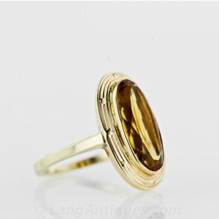 Antique Oval Citrine Ring