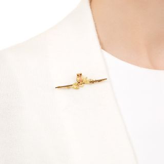 Antique Owl on a Branch Brooch