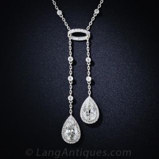 Antique Pear-Shaped Diamond Negligee Necklace