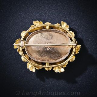 Antique Pearl and Cabochon Sapphire Pin