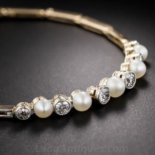 Antique Pearl and Diamond Bracelet