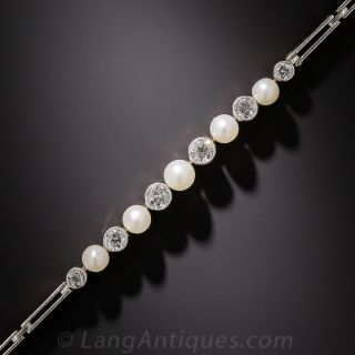 Antique Pearl and Diamond Bracelet