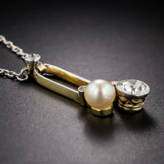 Antique Pearl and Diamond Negligee Necklace