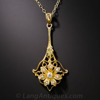 Antique Pearl and Diamond Pendant