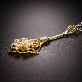 Antique Pearl and Diamond Pendant