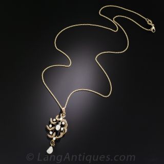 Antique Pearl and Diamond Pendant