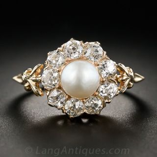 Antique Pearl and Diamond Ring