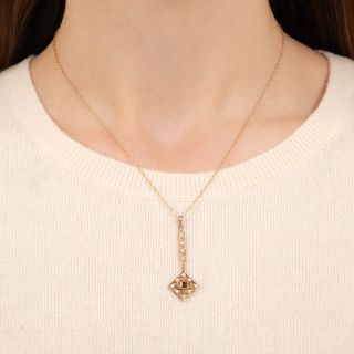 Antique Pearl and Garnet Pendant 