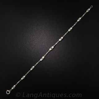 Antique Pearl and Rock Crystal Rondelles Bracelet