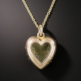 Antique Pearl and Ruby Heart Pendant Locket