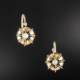 Antique Pearl Drop Earrings - 2