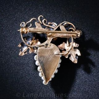 Antique Pearl Grape Cluster Pin