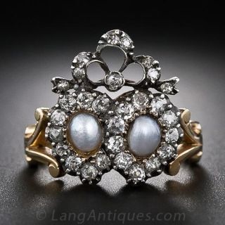 Antique Pearl Heart Ring