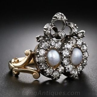 Antique Pearl Heart Ring