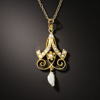 Antique Pearl Pendant - 3