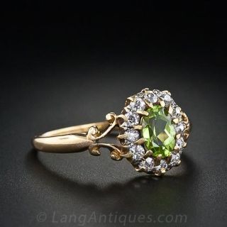 Antique Peridot  and Diamond Ring c.1895