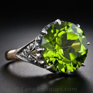 Antique Peridot and Diamond Ring