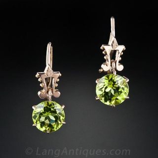 Antique Peridot &  Rose Gold Earrings.