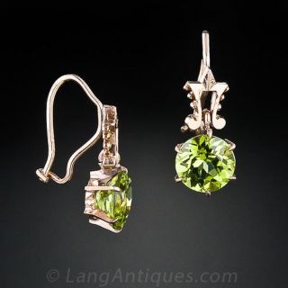 Antique Peridot &  Rose Gold Earrings.