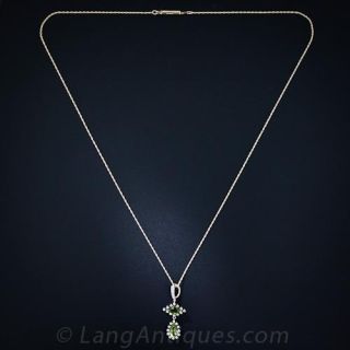 Antique Peridot Drop Necklace