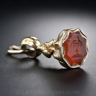 Antique Petite Carnelian Fob