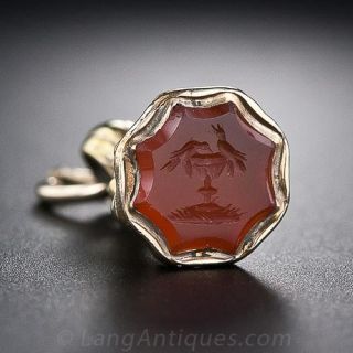 Antique Petite Carnelian Fob