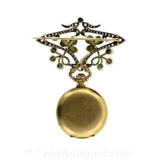 Antique Pin-Pendant Watch with Fitted Box