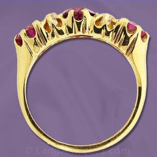 Antique Pink Sapphire and Diamond Ring