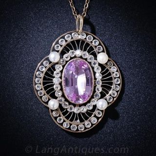 Antique Pink Topaz Pendant