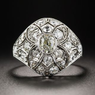 Antique Platinum and Diamond Dome Ring