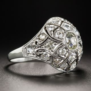 Antique Platinum and Diamond Dome Ring