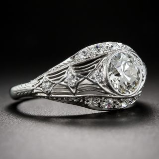 Antique Platinum and Diamond Engagement Ring
