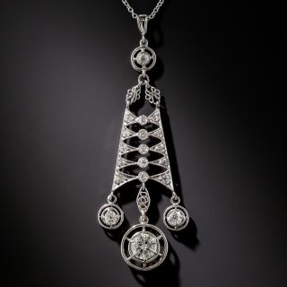 Antique Platinum and Diamond Lavaliere