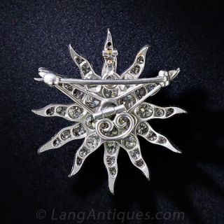 Antique Platinum and Diamond Starburst Pin